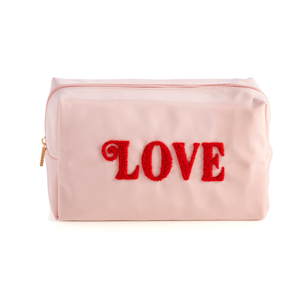 Shiraleah Cara "Love" Cosmetic Pouch, Blush by Shiraleah