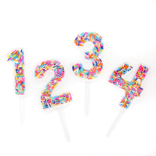 Sprinkle Number Acrylic cake toppers by Kailo Chic