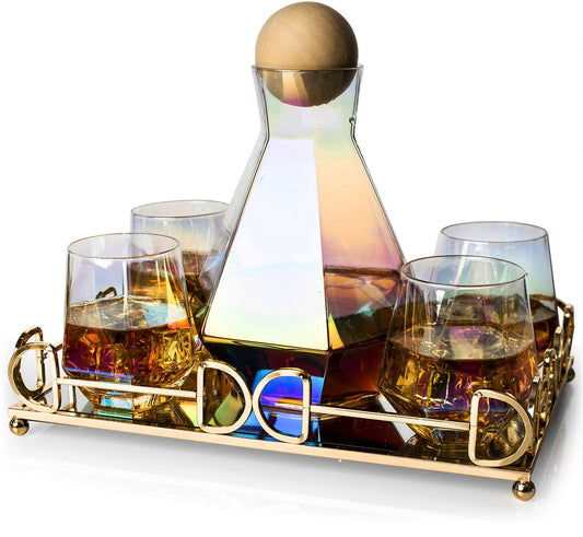 Diamond Iridescent Glasses Set - by The Wine Savant