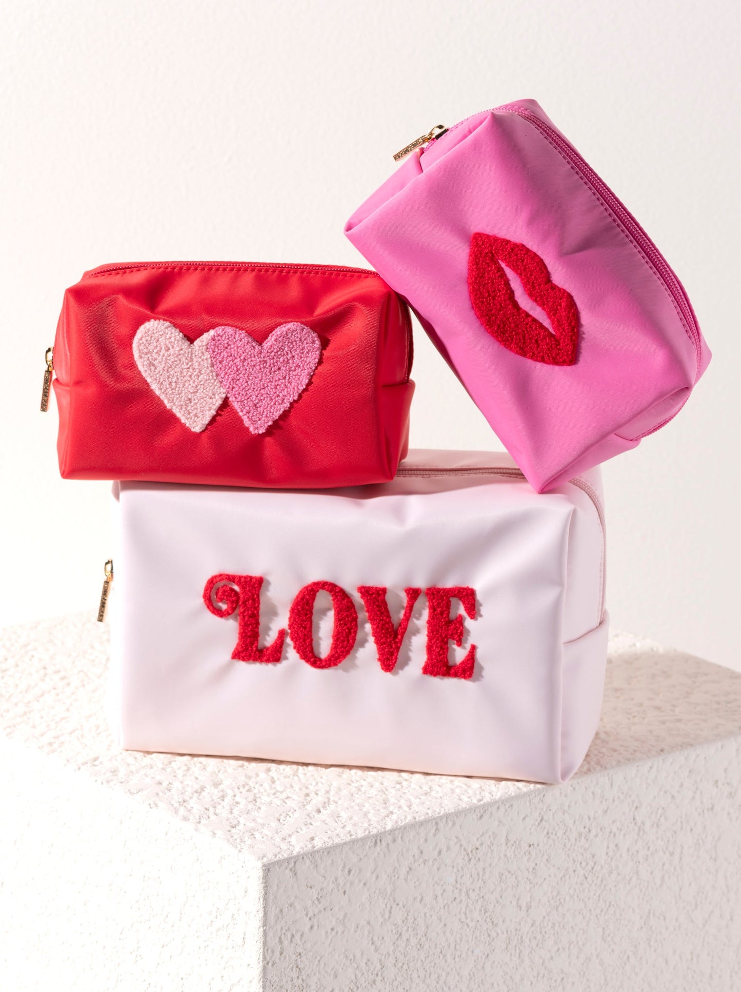Shiraleah Cara "Love" Cosmetic Pouch, Blush by Shiraleah