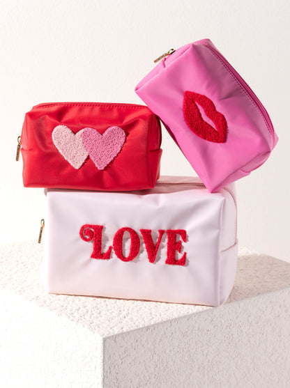 Shiraleah Cara "Love" Cosmetic Pouch, Blush by Shiraleah