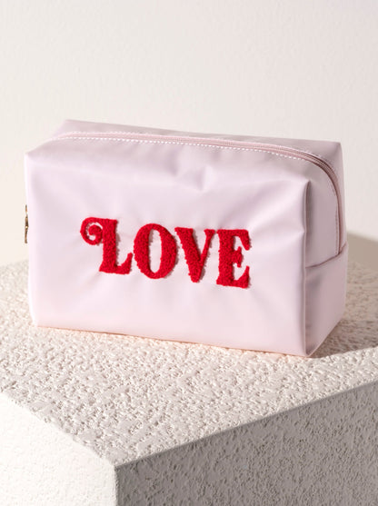 Shiraleah Cara "Love" Cosmetic Pouch, Blush by Shiraleah