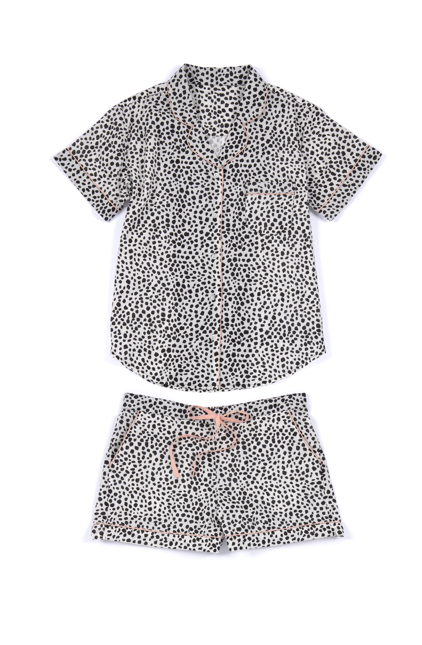 Shiraleah Lauren Spot Print Pj Set, Black - FINAL SALE ONLY by Shiraleah