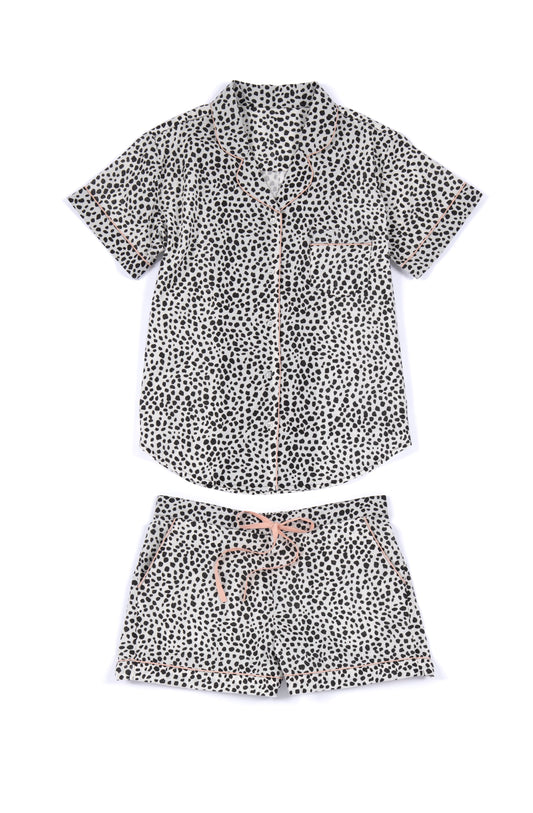 Shiraleah Lauren Spot Print Pj Set, Black - FINAL SALE ONLY by Shiraleah