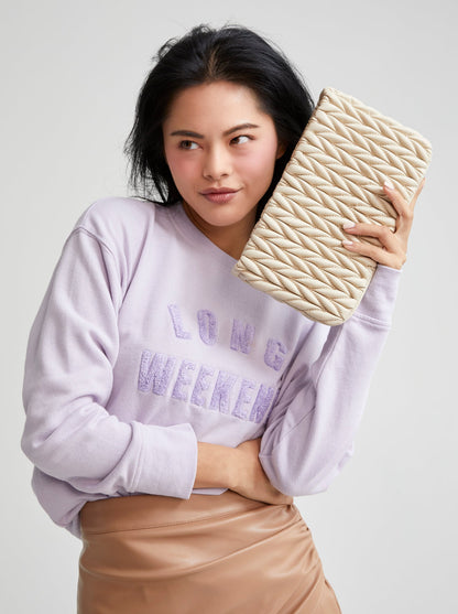 Shiraleah Jody Zip Pouch, Ivory by Shiraleah