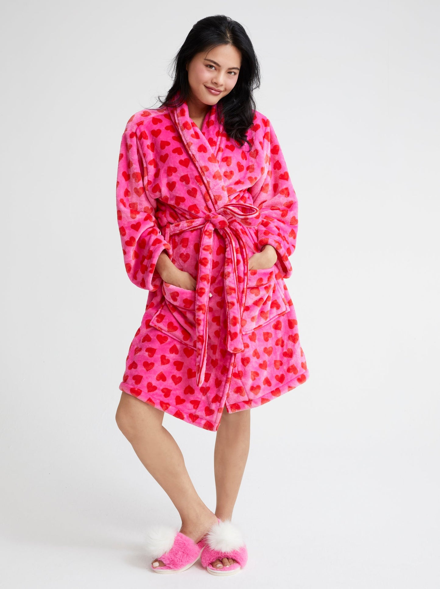 Shiraleah Hearts Robe, Pink by Shiraleah