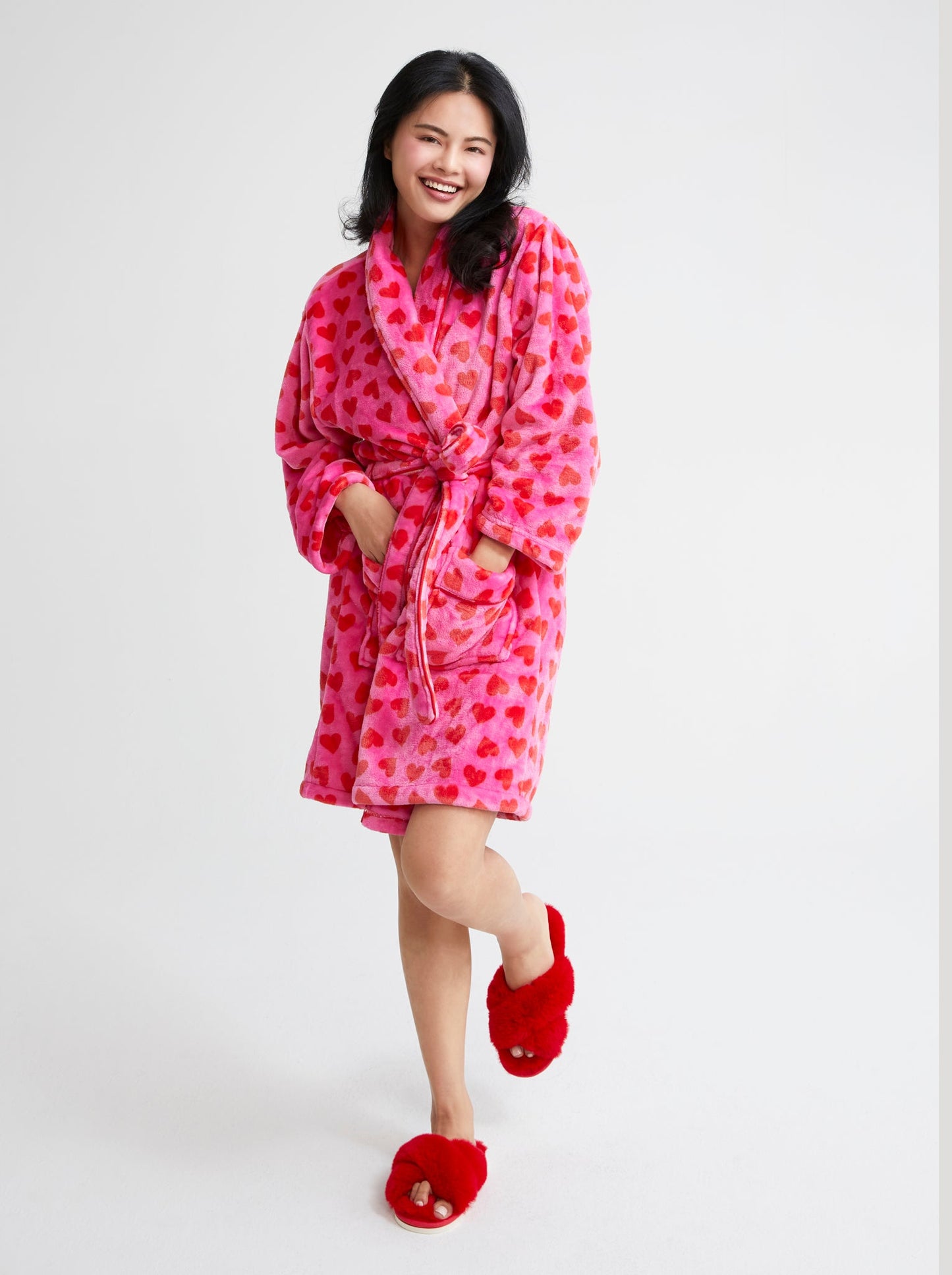 Shiraleah Hearts Robe, Pink by Shiraleah