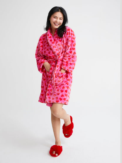Shiraleah Hearts Robe, Pink by Shiraleah