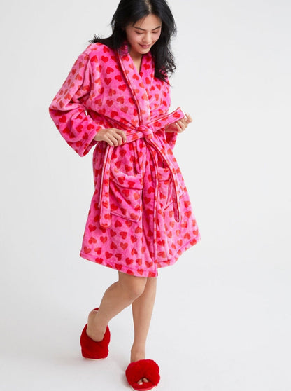 Shiraleah Hearts Robe, Pink by Shiraleah
