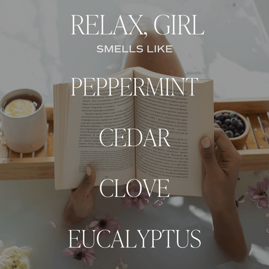 Relax, Girl Soy Candle - Clear Jar - 9 oz by Sweet Water Decor