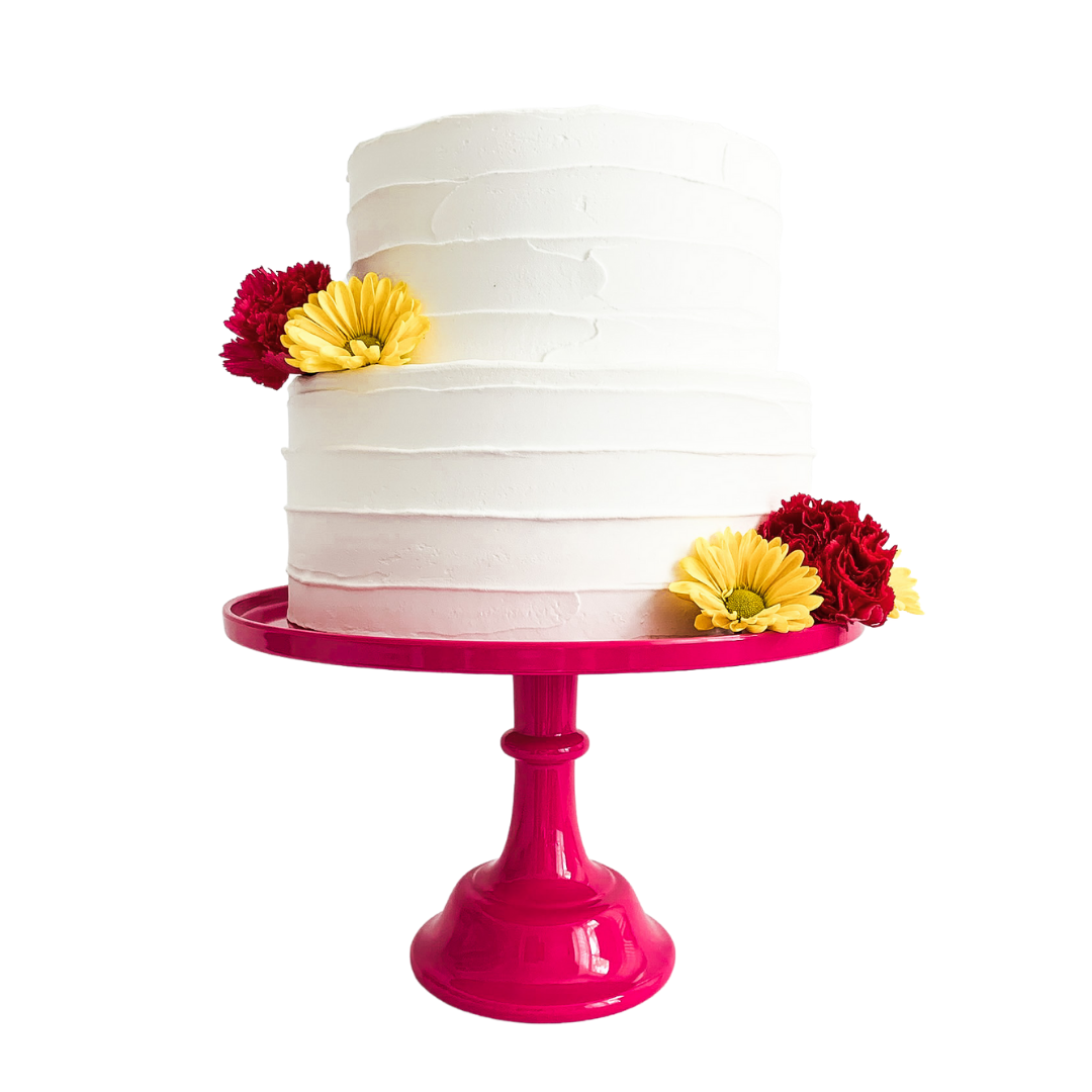 Hot Pink Pedestal Cake Stand by Sprinkles & Confetti | Party Boxes & Party Supplies