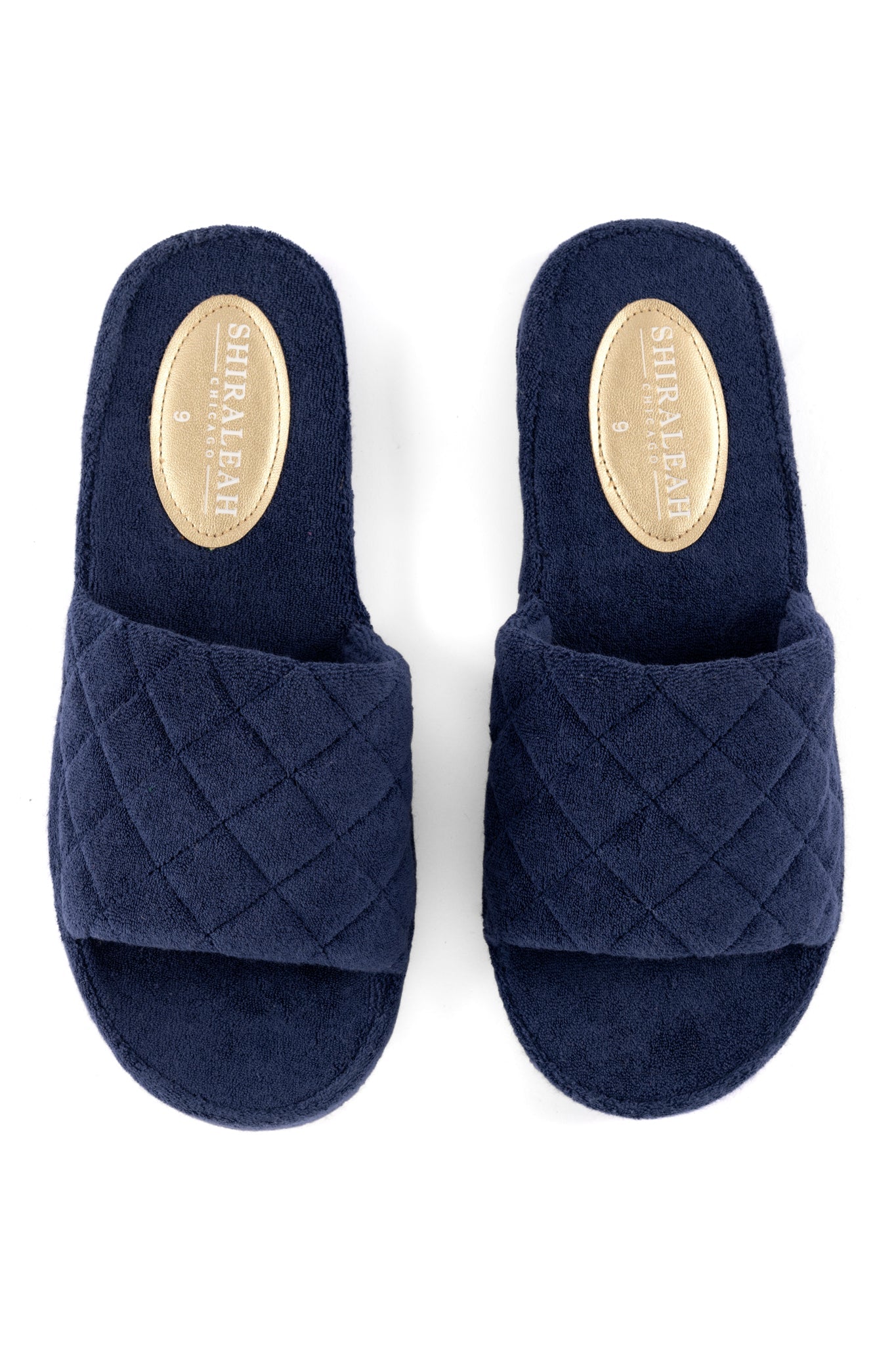 Shiraleah Sol Terry Pool Slides, Navy by Shiraleah
