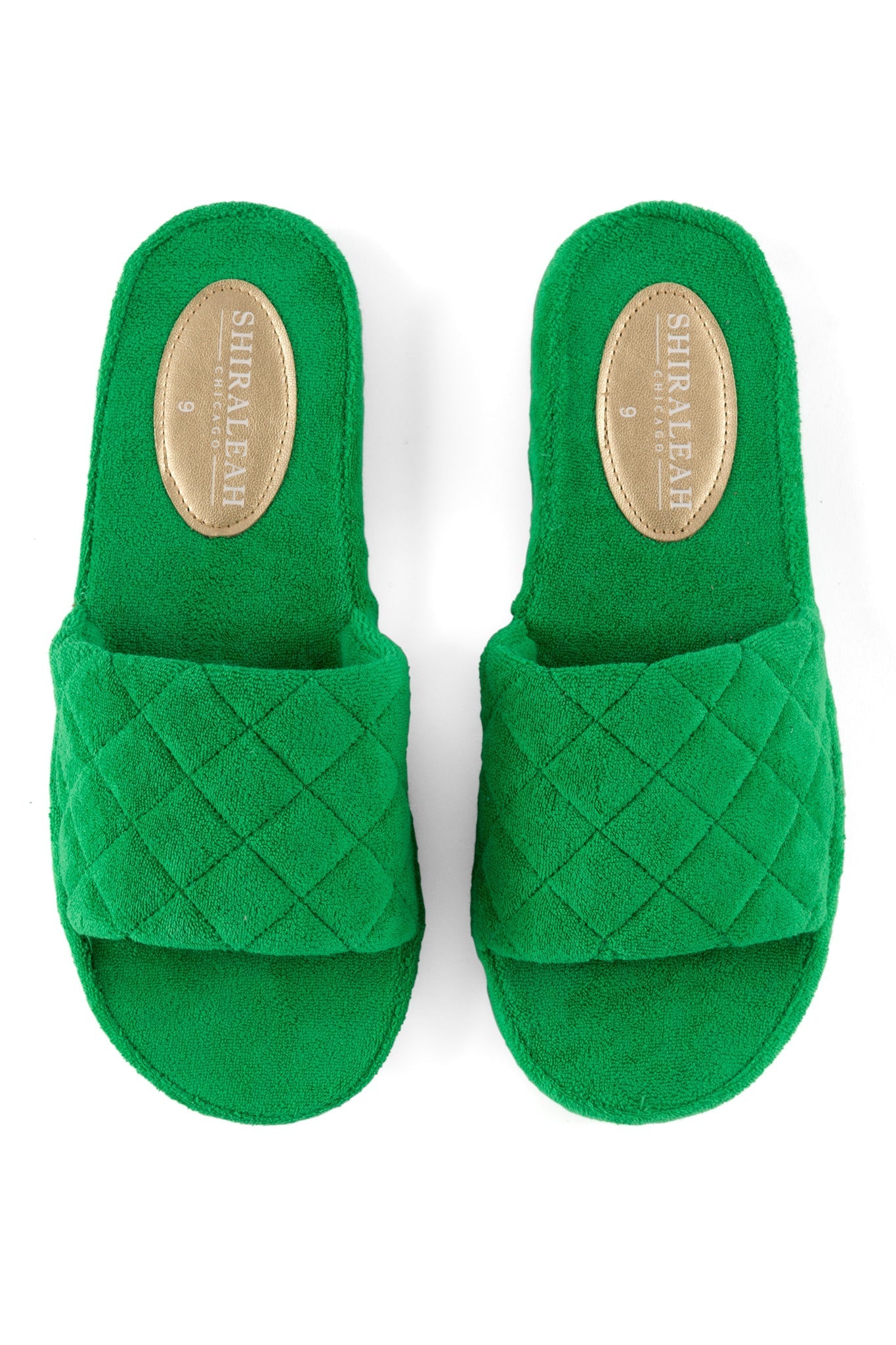 Shiraleah Sol Terry Pool Slides, Green by Shiraleah
