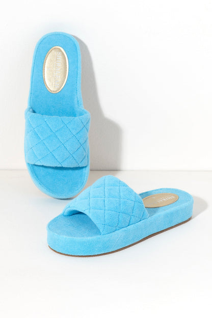 Shiraleah Sol Terry Pool Slides, Turquoise by Shiraleah
