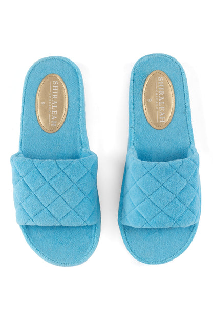 Shiraleah Sol Terry Pool Slides, Turquoise by Shiraleah