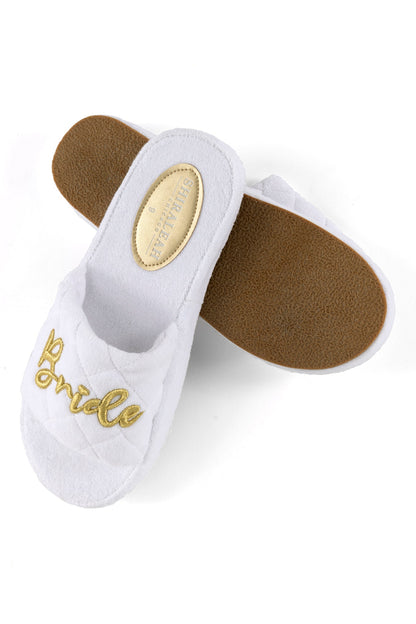 Shiraleah Terry "Bride" Pool Slides, White by Shiraleah