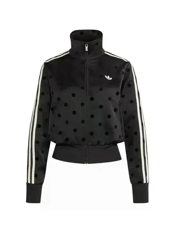 Black Satin Polka Dots (Adidas Women's TT Track Set) - *Sold Separately