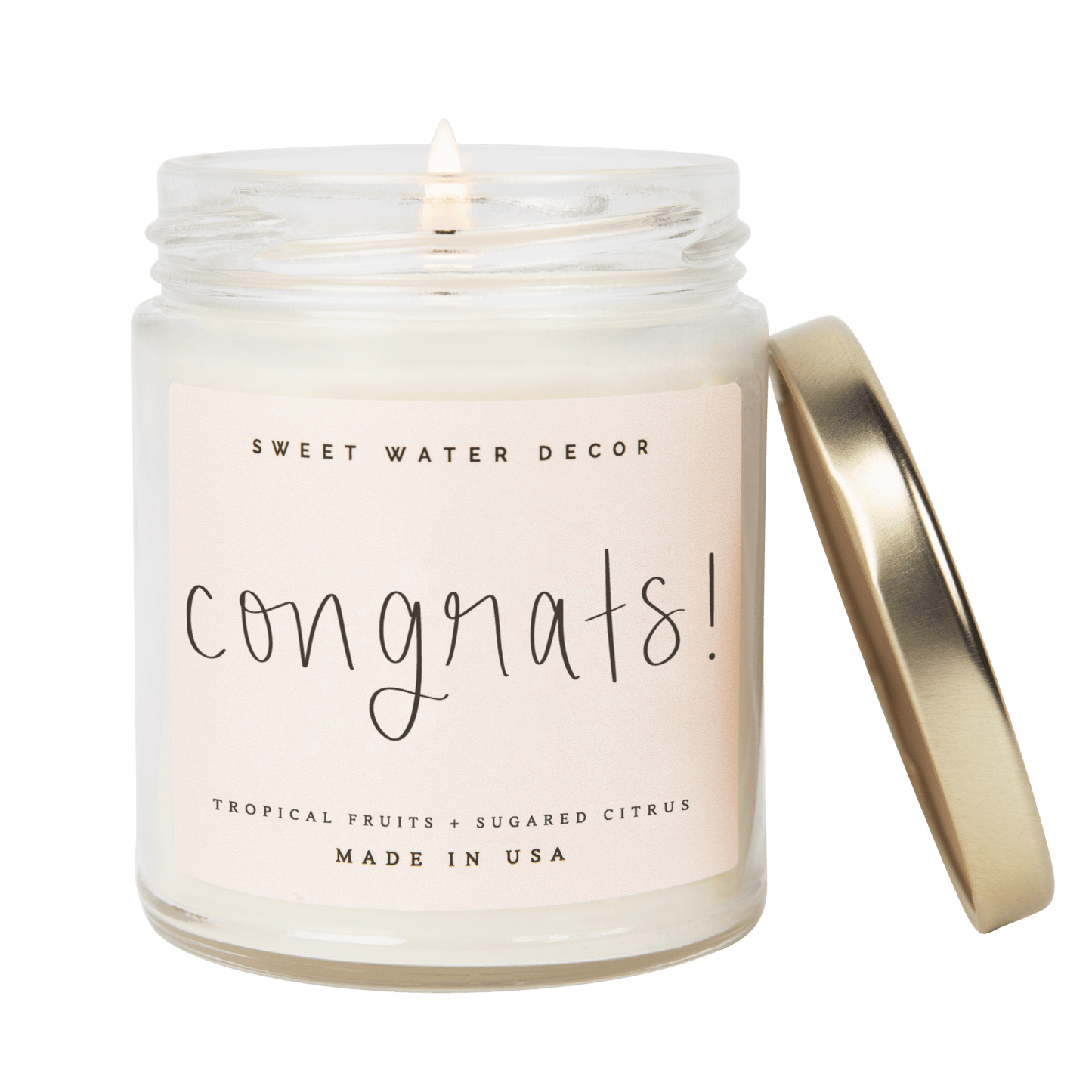 Congrats! Soy Candle - Clear Jar - 9 oz by Sweet Water Decor