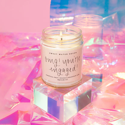 OMG! You're Engaged! Soy Candle - Clear Jar - 9 oz by Sweet Water Decor