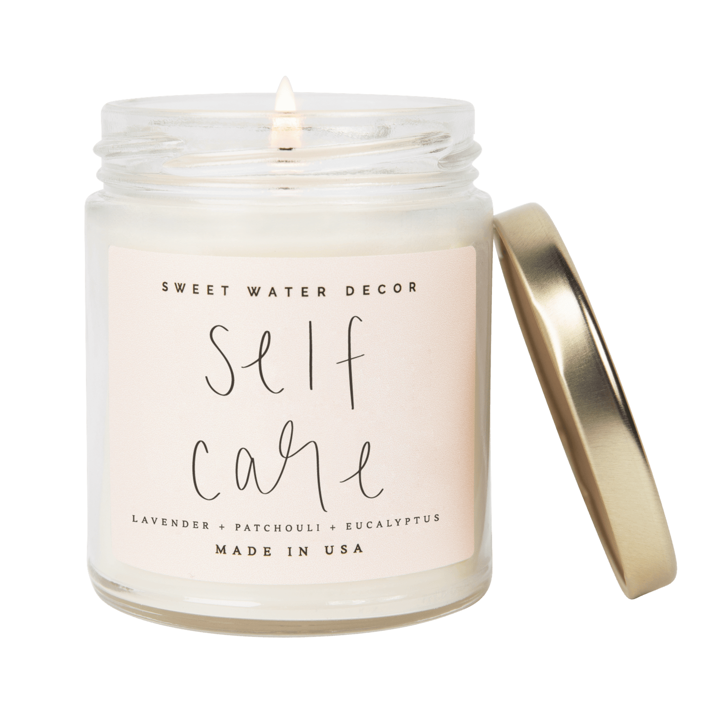 Self Care Soy Candle - Clear Jar - 9 oz by Sweet Water Decor