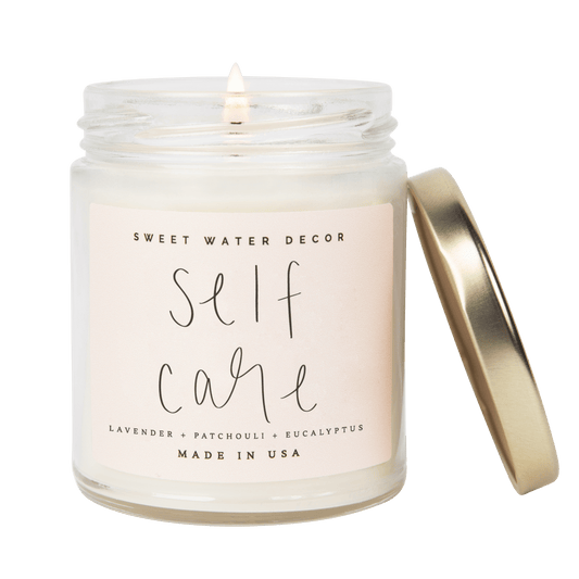 Self Care Soy Candle - Clear Jar - 9 oz by Sweet Water Decor