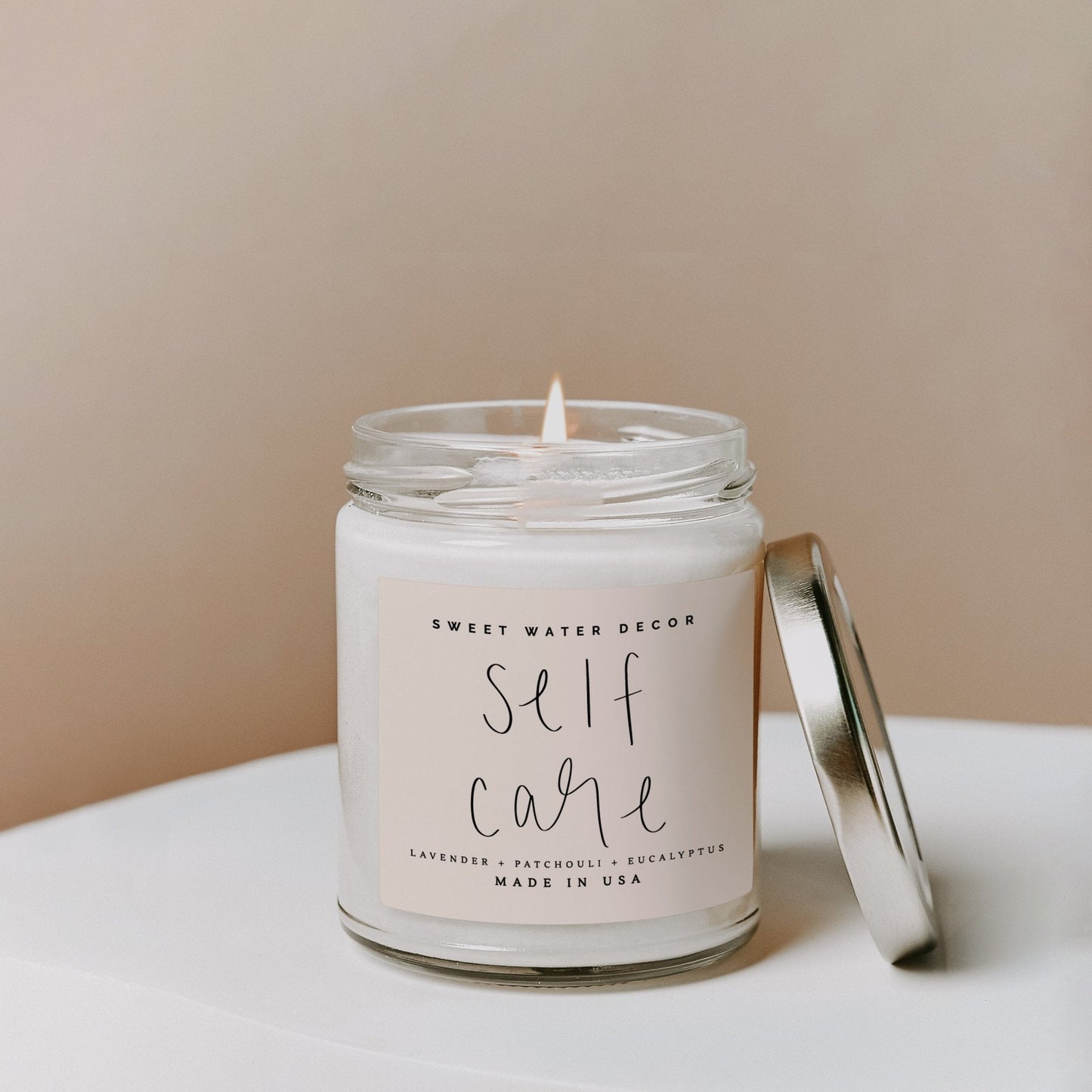 Self Care Soy Candle - Clear Jar - 9 oz by Sweet Water Decor