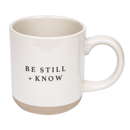 Be Still and Know 14oz. Stoneware Coffee Mug by Sweet Water Decor