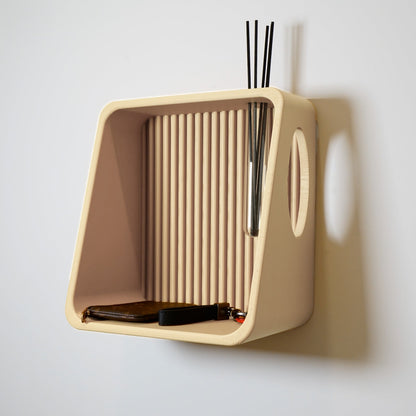 Modern Floating Wall Shelf, Unique Retro Home Decor, 3D Printed Propagation or Reed Diffuser Shelf, Wall Shelf Catchall, Entryway Decor by Rosebud HomeGoods
