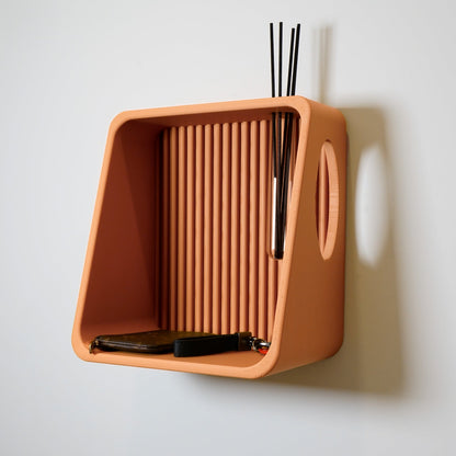 Modern Floating Wall Shelf, Unique Retro Home Decor, 3D Printed Propagation or Reed Diffuser Shelf, Wall Shelf Catchall, Entryway Decor by Rosebud HomeGoods