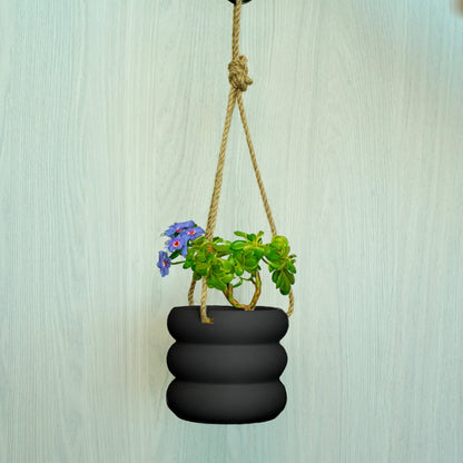 Hanging Bubble Pot, 3D Printed Planter, Hanging Wall Planter with Drainage, Minimal Decor, 4 5 6 7 8 Inch Plant Pots in Matte Terracotta by Rosebud HomeGoods