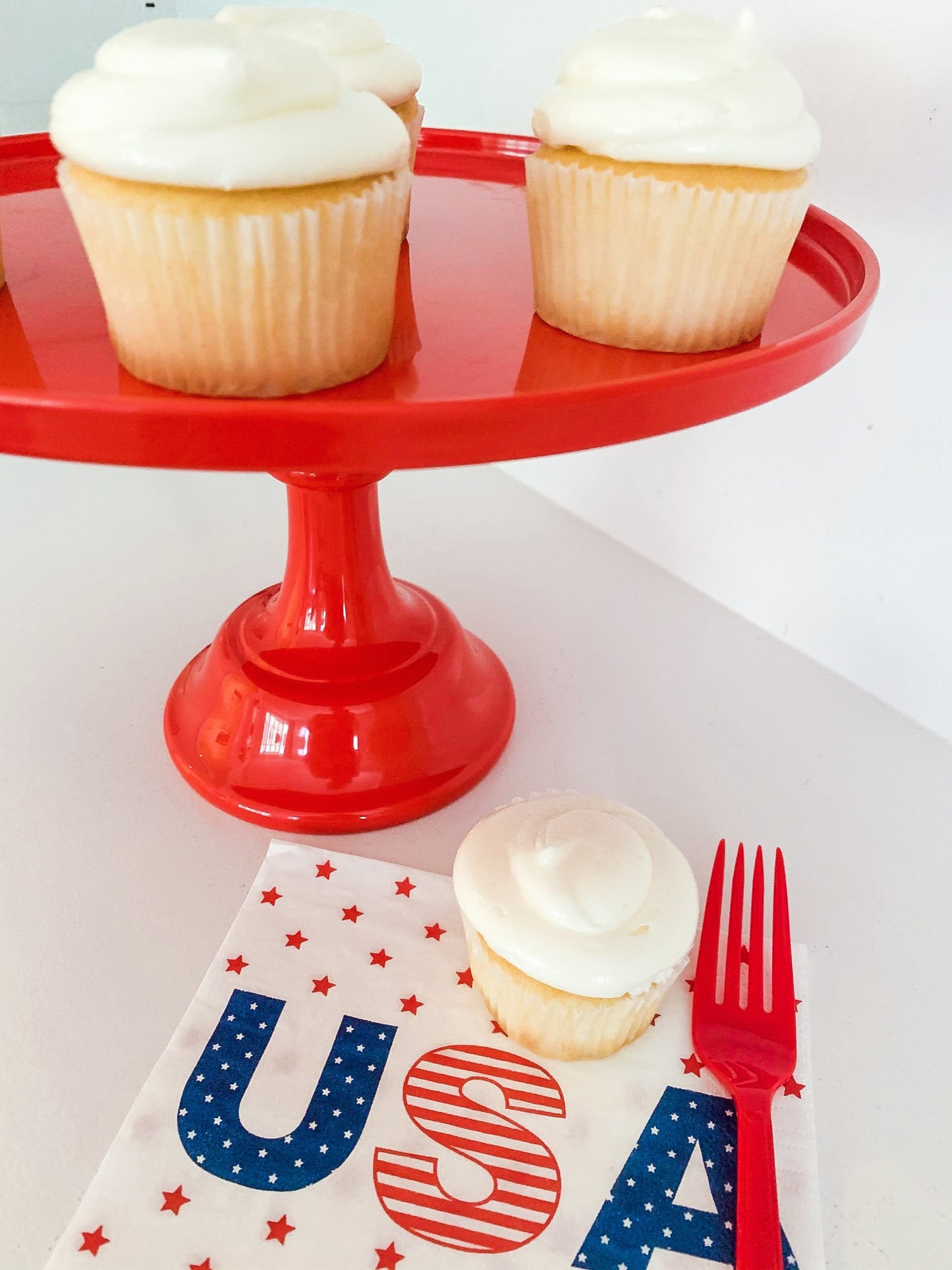 Red Pedestal Cake Stand by Sprinkles & Confetti | Party Boxes & Party Supplies