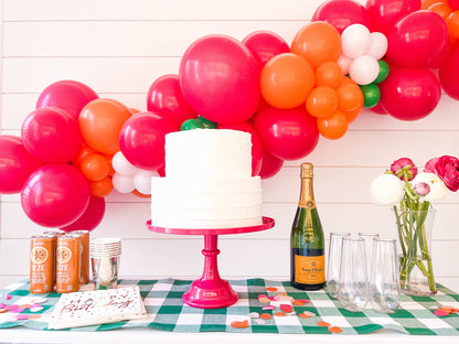 Hot Pink Pedestal Cake Stand by Sprinkles & Confetti | Party Boxes & Party Supplies