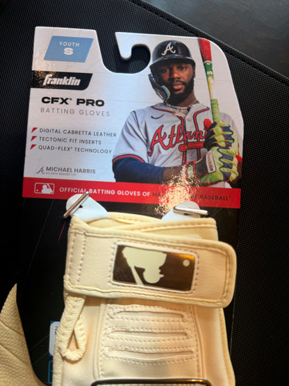 Franklin CFX Pro Vanilla Gold MLB Baseball (Adult Small Batting Gloves)