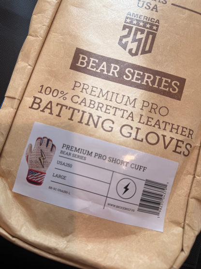 *SUPER RARE Bruce Bolt USA250 (“Screeching Eagle” Batting Gloves)
