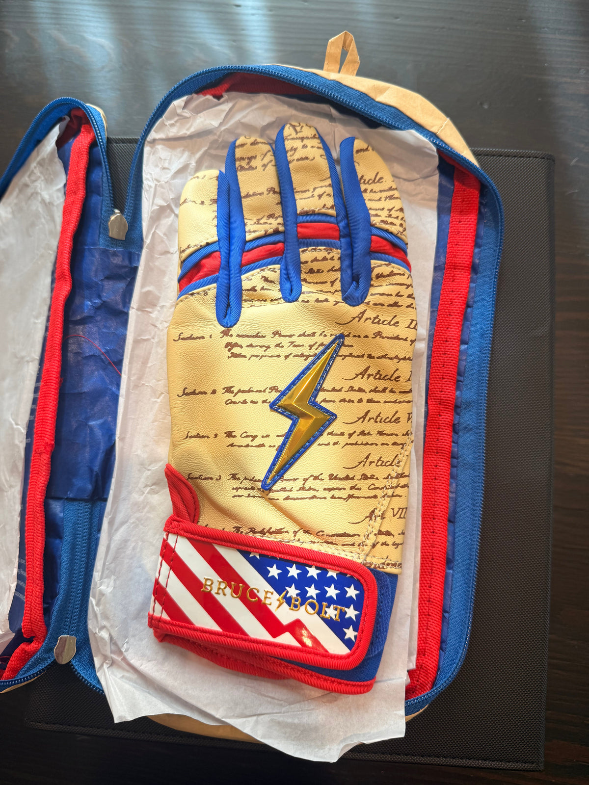 *SUPER RARE Bruce Bolt USA250 (“Screeching Eagle” Batting Gloves)