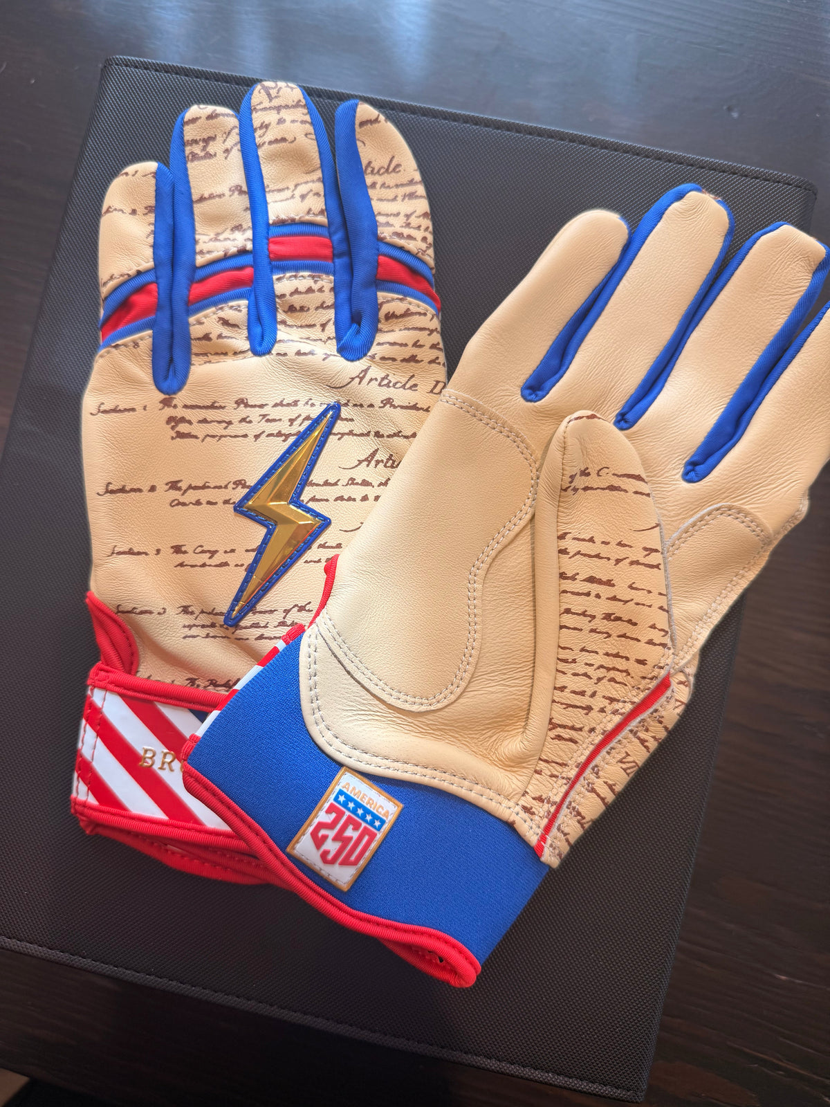 *SUPER RARE Bruce Bolt USA250 (“Screeching Eagle” Batting Gloves)