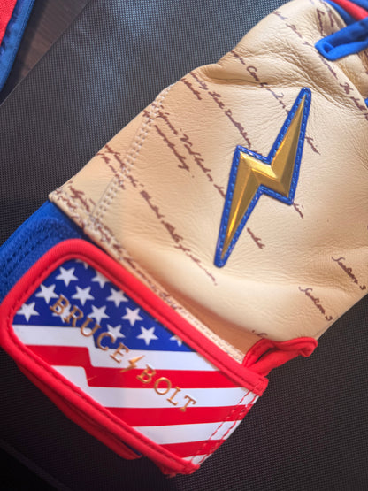 *SUPER RARE Bruce Bolt USA250 (“Screeching Eagle” Batting Gloves)
