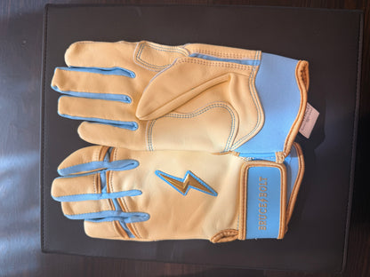 *Bruce Bolt Short Cuff (Creator Series Ivory Blue Batting Gloves)