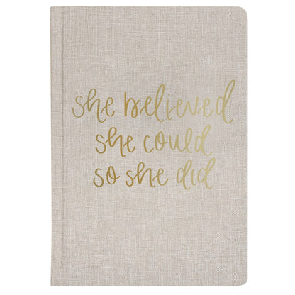 She Believed She Could Fabric Journal by Sweet Water Decor