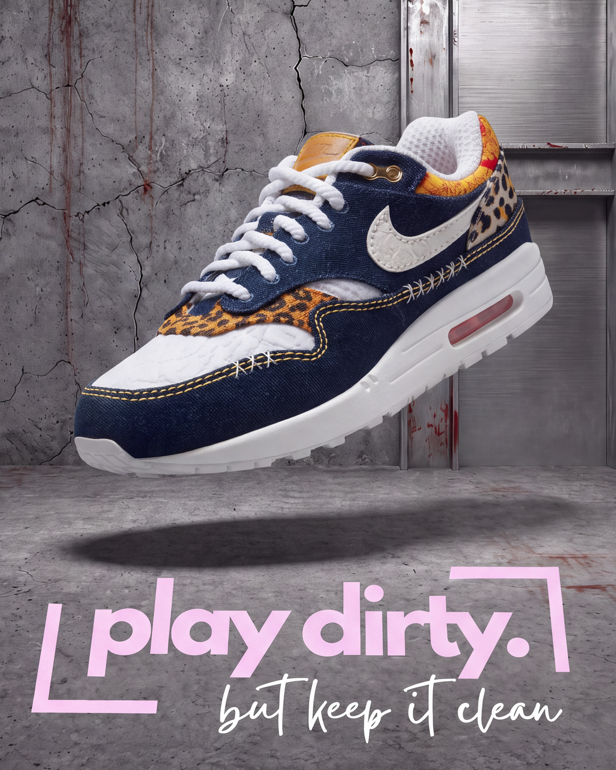 Nike Air Max 1 Premium - Denim Leopard (Size US Mens 13)