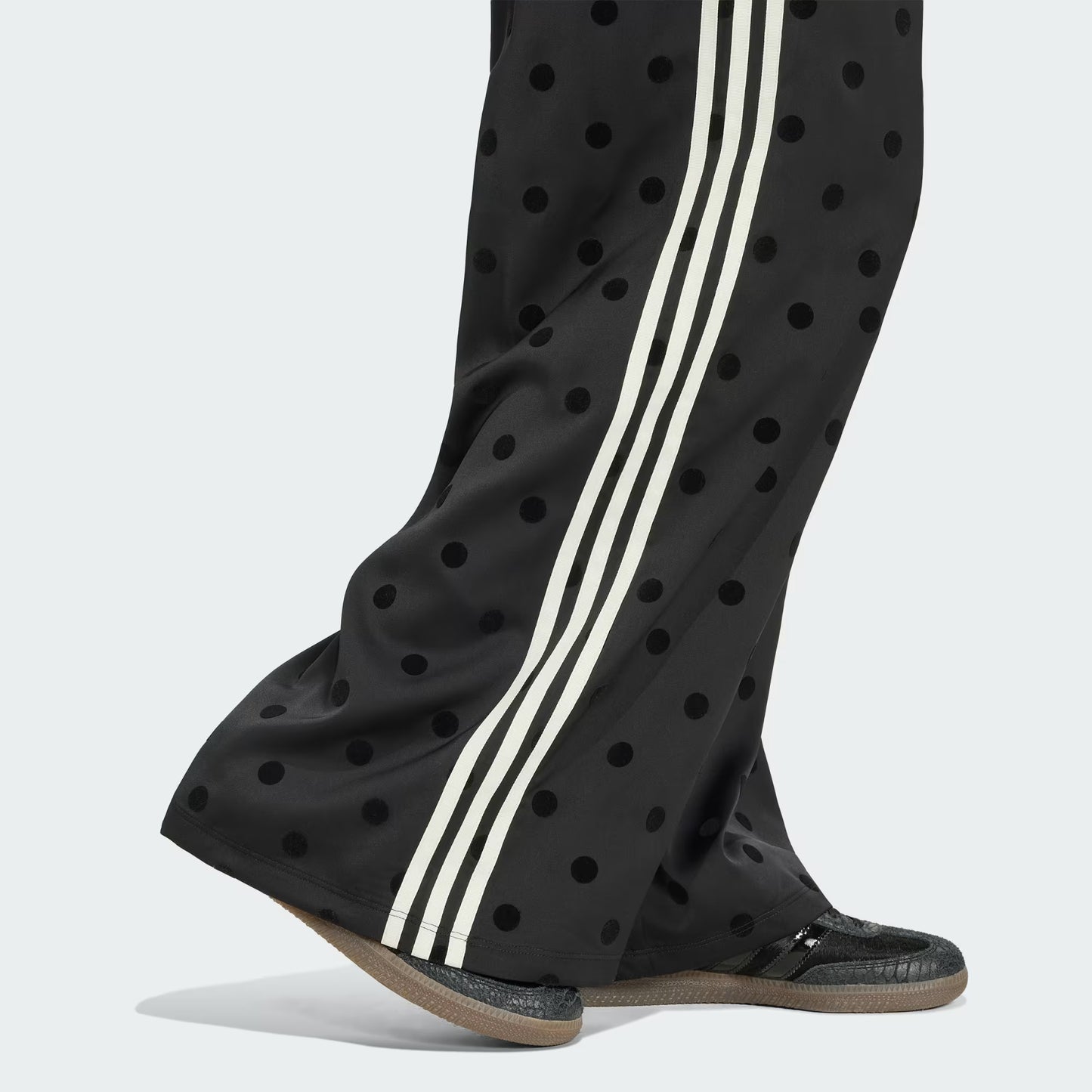 Black Satin Polka Dots (Adidas Women's TT Track Set) - *Sold Separately