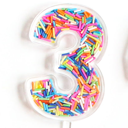 Sprinkle Number Acrylic cake toppers by Kailo Chic