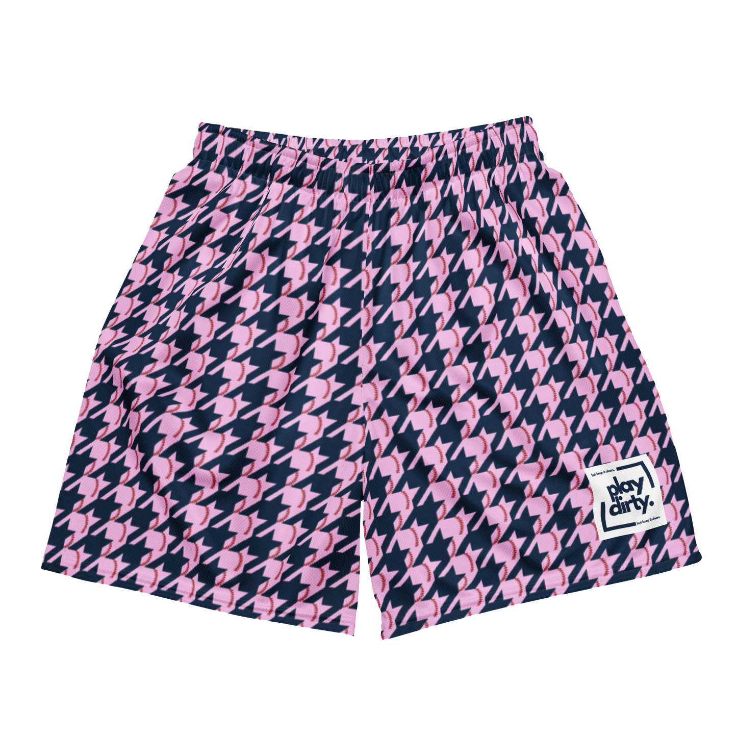 Houndstooth (Navy & Lilac Unisex Mesh Shorts)