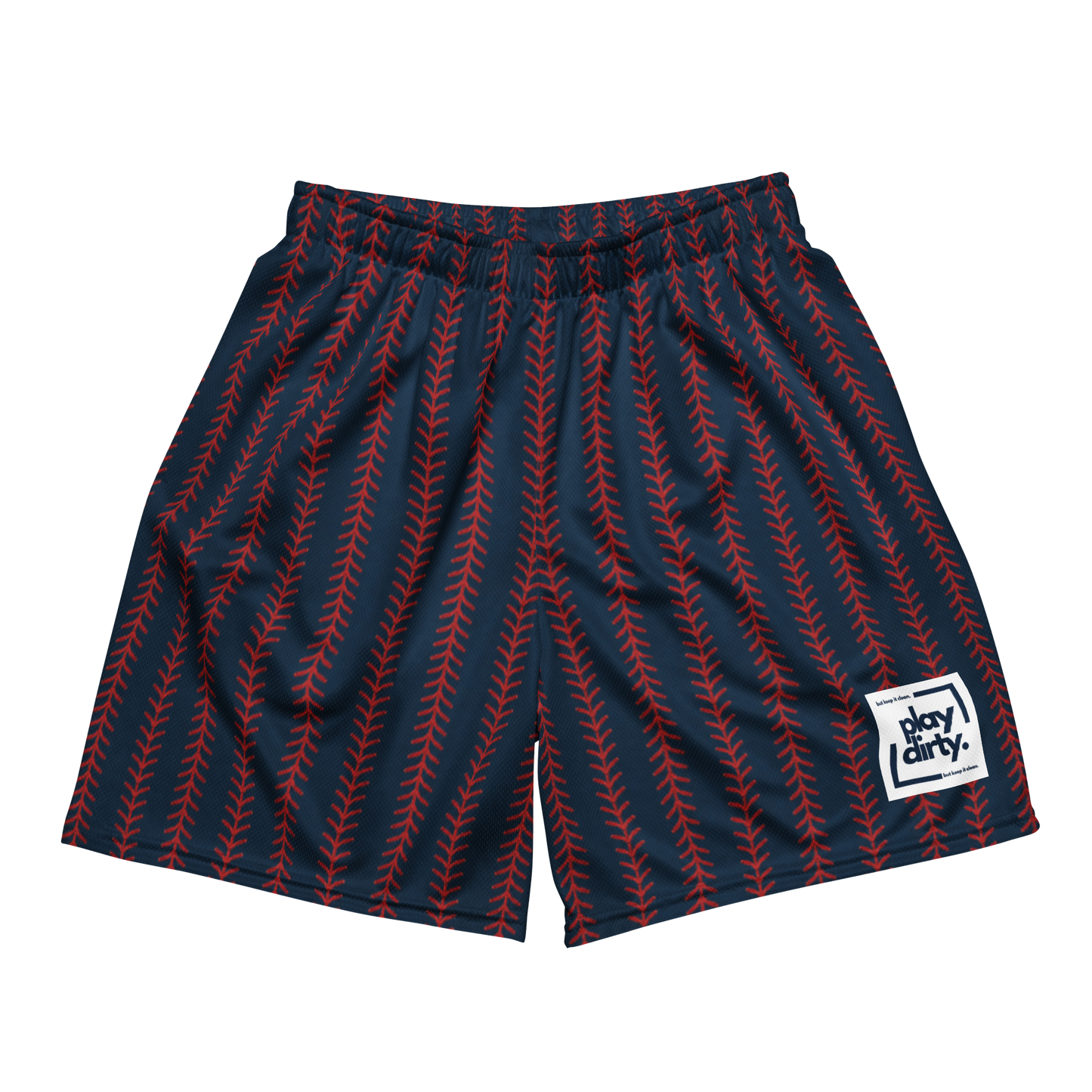 BB Stitching (Navy & Red Unisex Mesh Shorts)