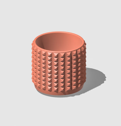CUBIST Modern Plant Pot Unique with Drainage and Saucer, 3D Printed Planter with Unique Modern Design, Lightweight by Rosebud HomeGoods