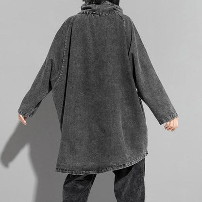 Reon Turtleneck Loose Denim Sweatshirt by Marigold Shadows