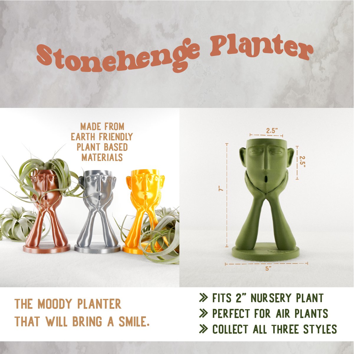 Stonehenge “Oops” Air Head Planter by Rosebud HomeGoods