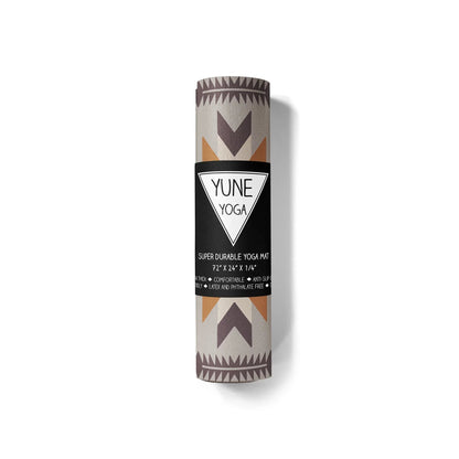 Teton Canyon Yoga Mat – 6 mm Extra Thick, Double-Sided Non-Slip, Eco-Friendly PER with Multi-Color Canyon Stripe Design | Yune Yoga