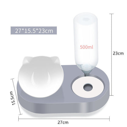 Dog & Cat Food Bowl & Automatic Water Dispenser by PetWithMe