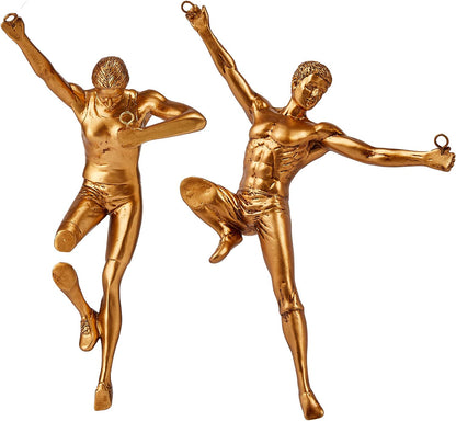 Tall Rock Climbing Wall Sculpture Figures, Wall Art Decor Sculpture by Gute (Set of 2) 11.5" - Man & Woman - Marathon Rappelling Perfect Bedroom Home Office Company Décor Gift, Sports & Outdoors by Gute Decor